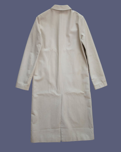 Vintage S/S 2000 Calvin Klein Collection Off-white Leather Runway Coat / XS-S