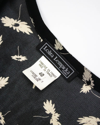 Vintage S/S 2000 Lolita Lempicka Floral Embroidery Runway Blouse / S