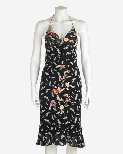 Vintage S/S 2000 Lolita Lempicka Floral Embroidery Runway Dress / S