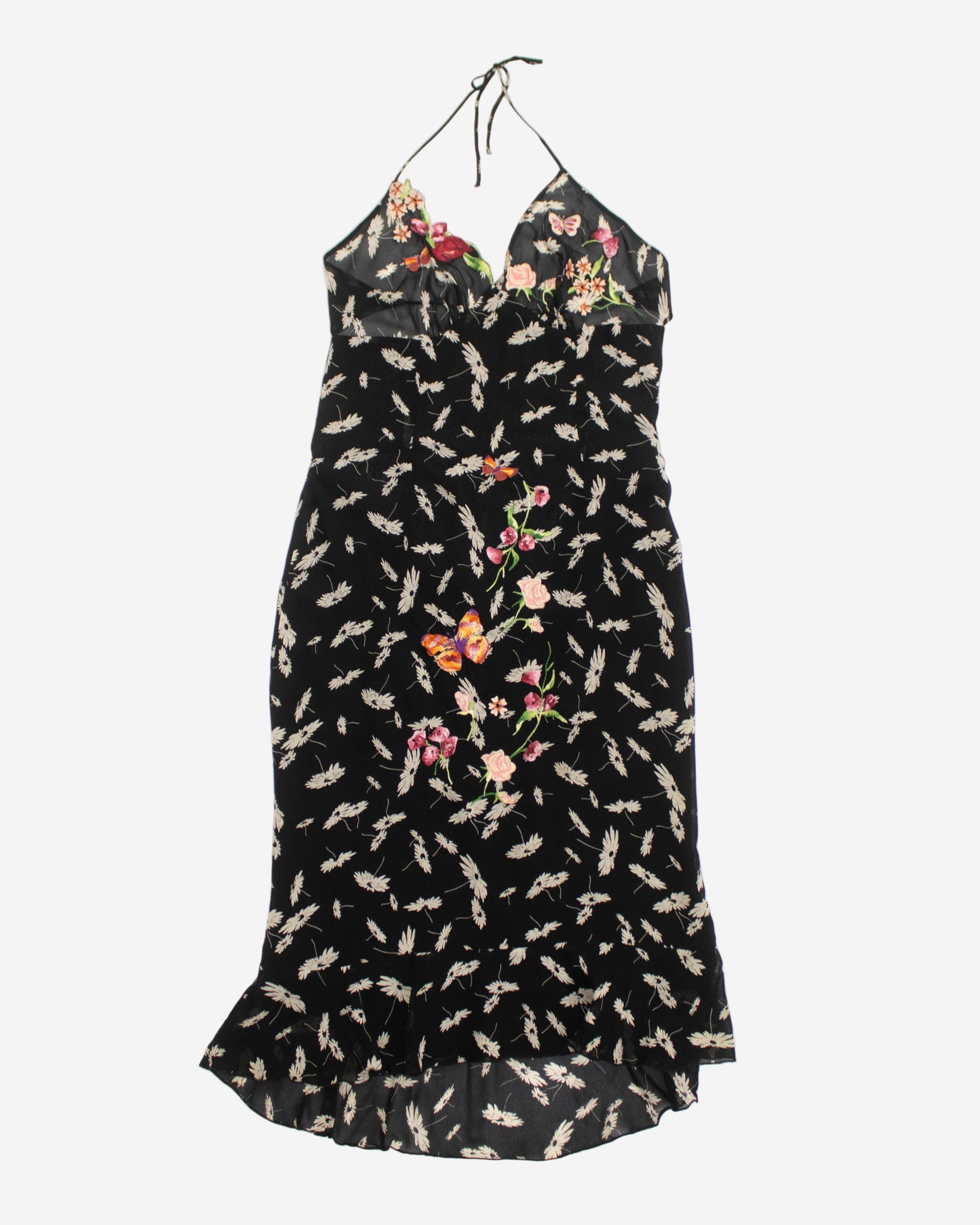 Vintage S/S 2000 Lolita Lempicka Floral Embroidery Runway Dress / S