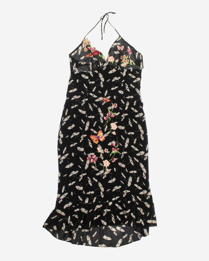 Vintage S/S 2000 Lolita Lempicka Floral Embroidery Runway Dress / S