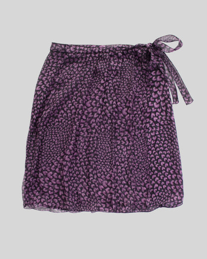 Vintage S/S 2000 Prada Hearts Print Silk Wrap Skirt / IT 40 (XS-S)