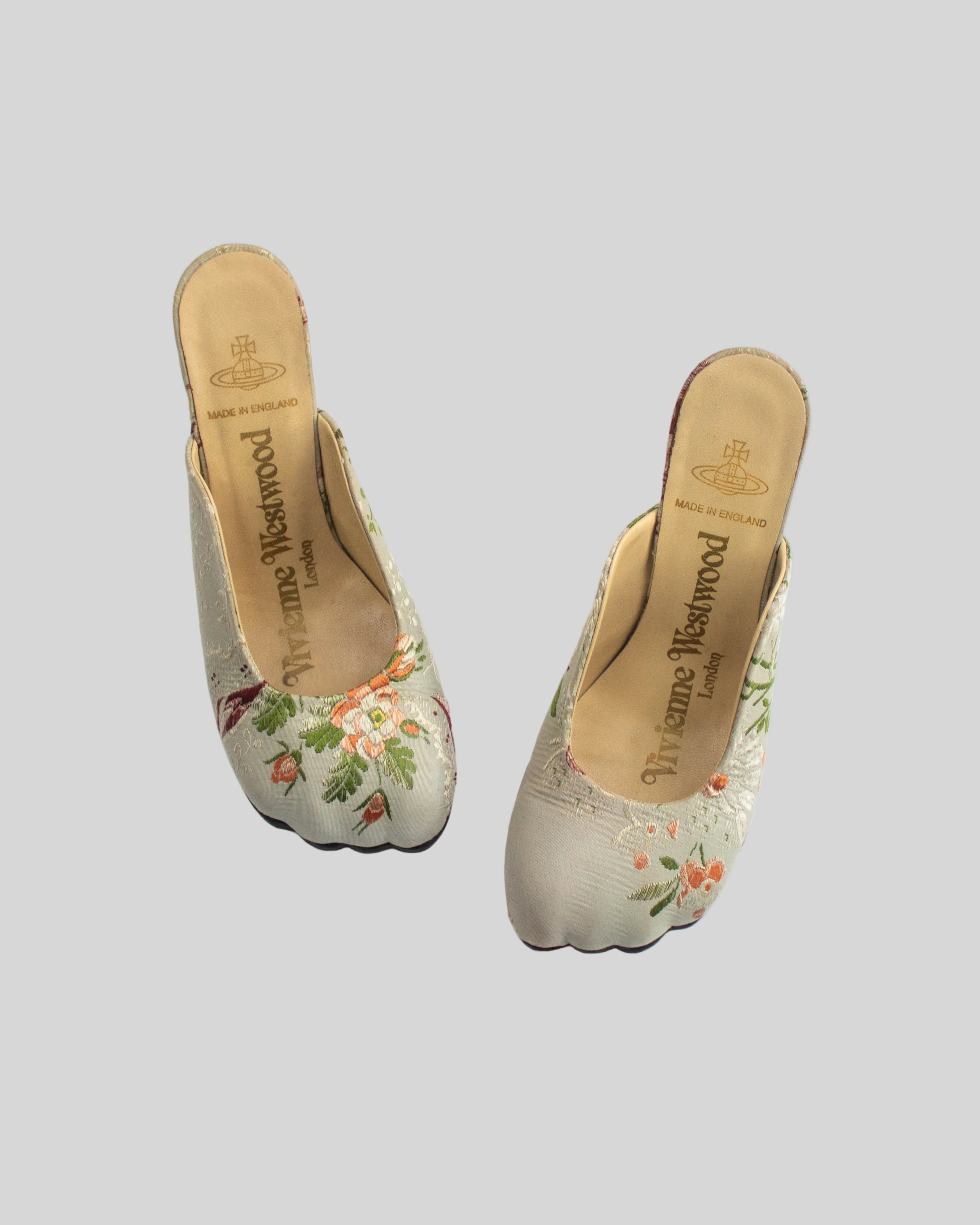Vintage S/S 2000 Vivienne Westwood Floral Animal Toe Mule Heels