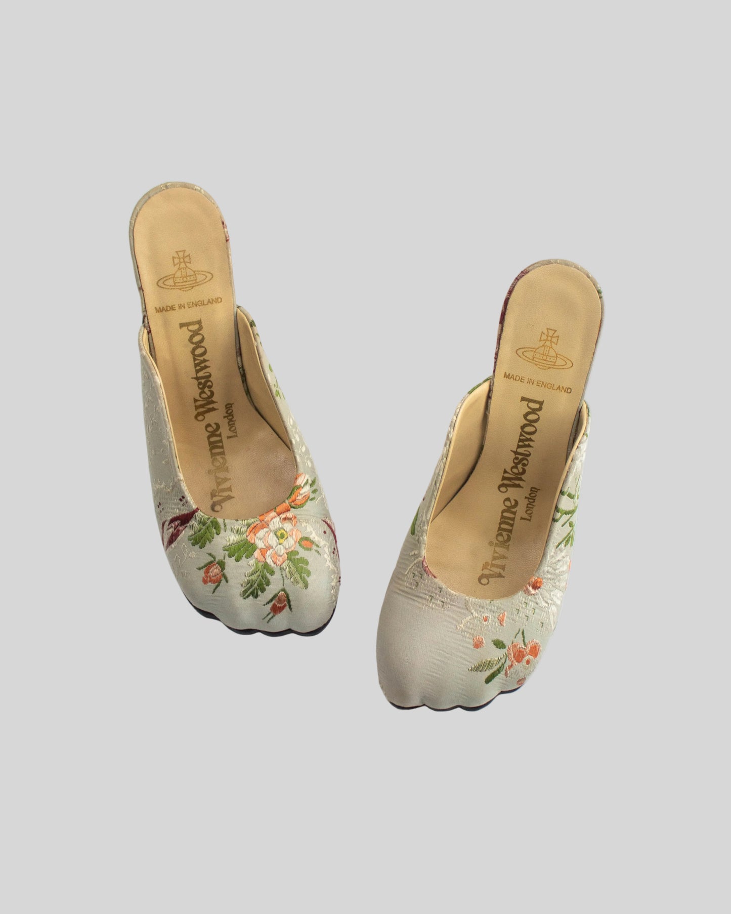 Vintage S/S 2000 Vivienne Westwood Floral Jacquard Animal Toe Mule Heels / 37 (US 7)