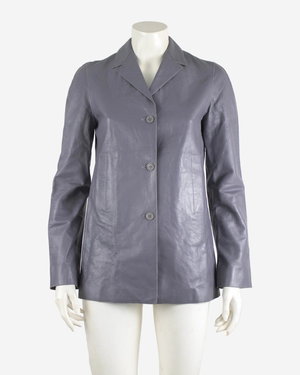 Vintage S/S 2001 Calvin Klein Collection Muted Lilac Leather Jacket / XS-S