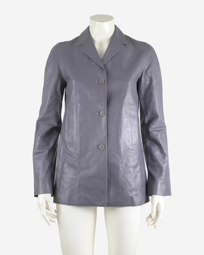 Vintage S/S 2001 Calvin Klein Collection Muted Lilac Leather Jacket / XS-S