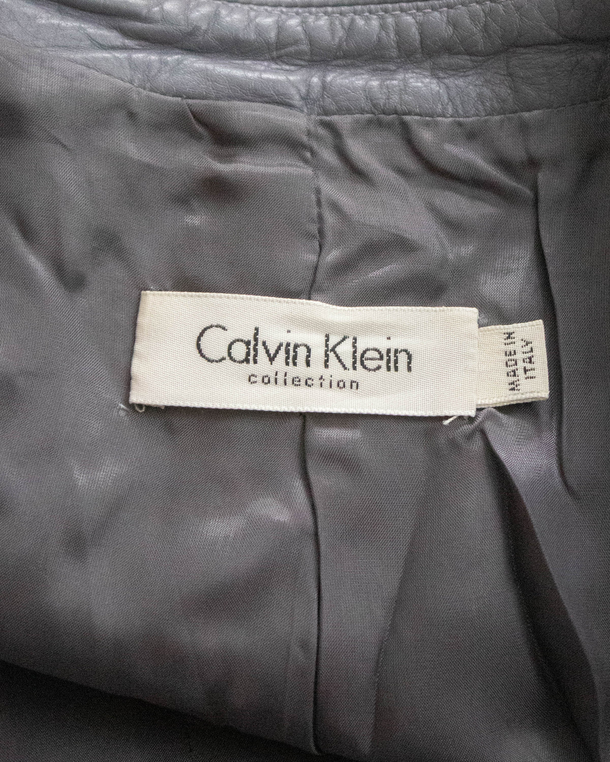 Vintage S/S 2001 Calvin Klein Collection Muted Lilac Leather Jacket / XS-S