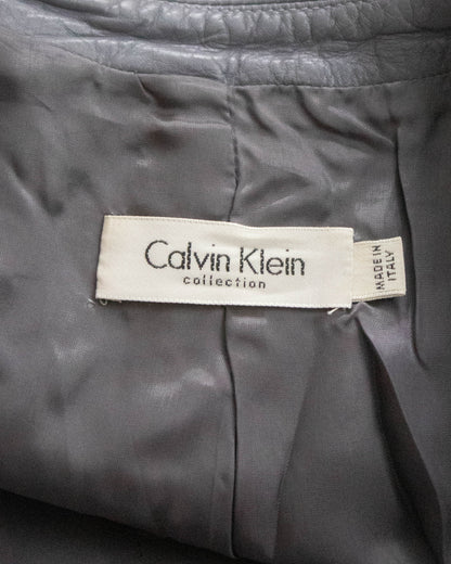 Vintage S/S 2001 Calvin Klein Collection Muted Lilac Leather Jacket / XS-S