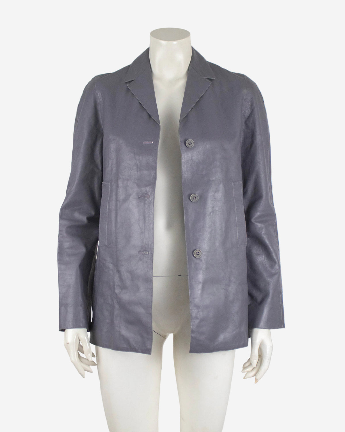 Vintage S/S 2001 Calvin Klein Collection Muted Lilac Leather Jacket / XS-S