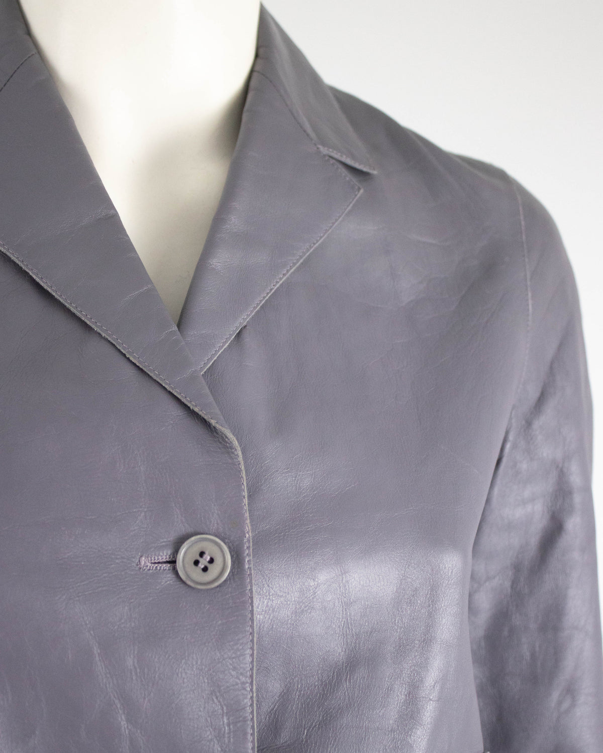 Vintage S/S 2001 Calvin Klein Collection Muted Lilac Leather Jacket / XS-S