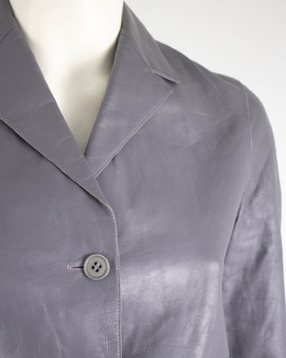 Vintage S/S 2001 Calvin Klein Collection Muted Lilac Leather Jacket / XS-S