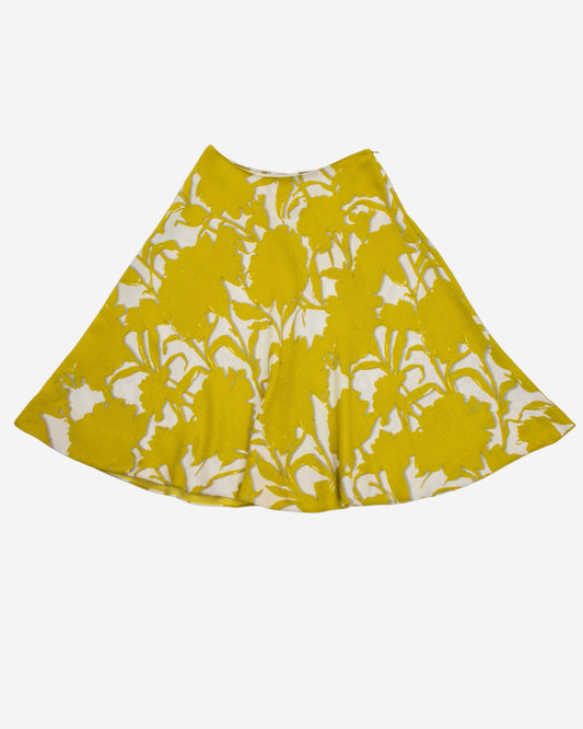 Vintage S/S 2001 Prada Flower Print Flared Skirt / IT 40 (XS-S)