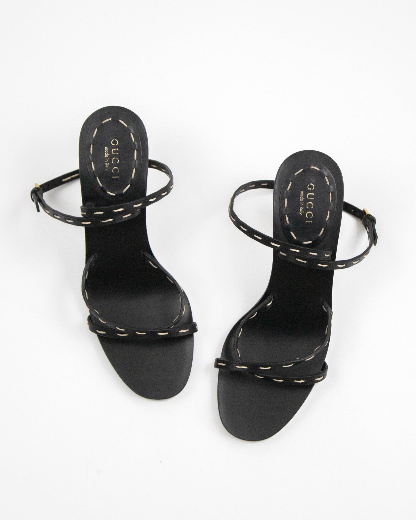 Vintage S/S 2002 Gucci by Tom Ford Black Bamboo Heel Sandals / 36.5 (US 6.5)