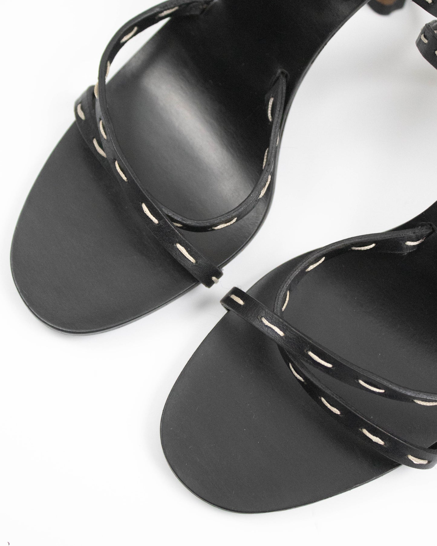 Vintage S/S 2002 Gucci by Tom Ford Black Bamboo Heel Sandals / 36.5 (US 6.5)