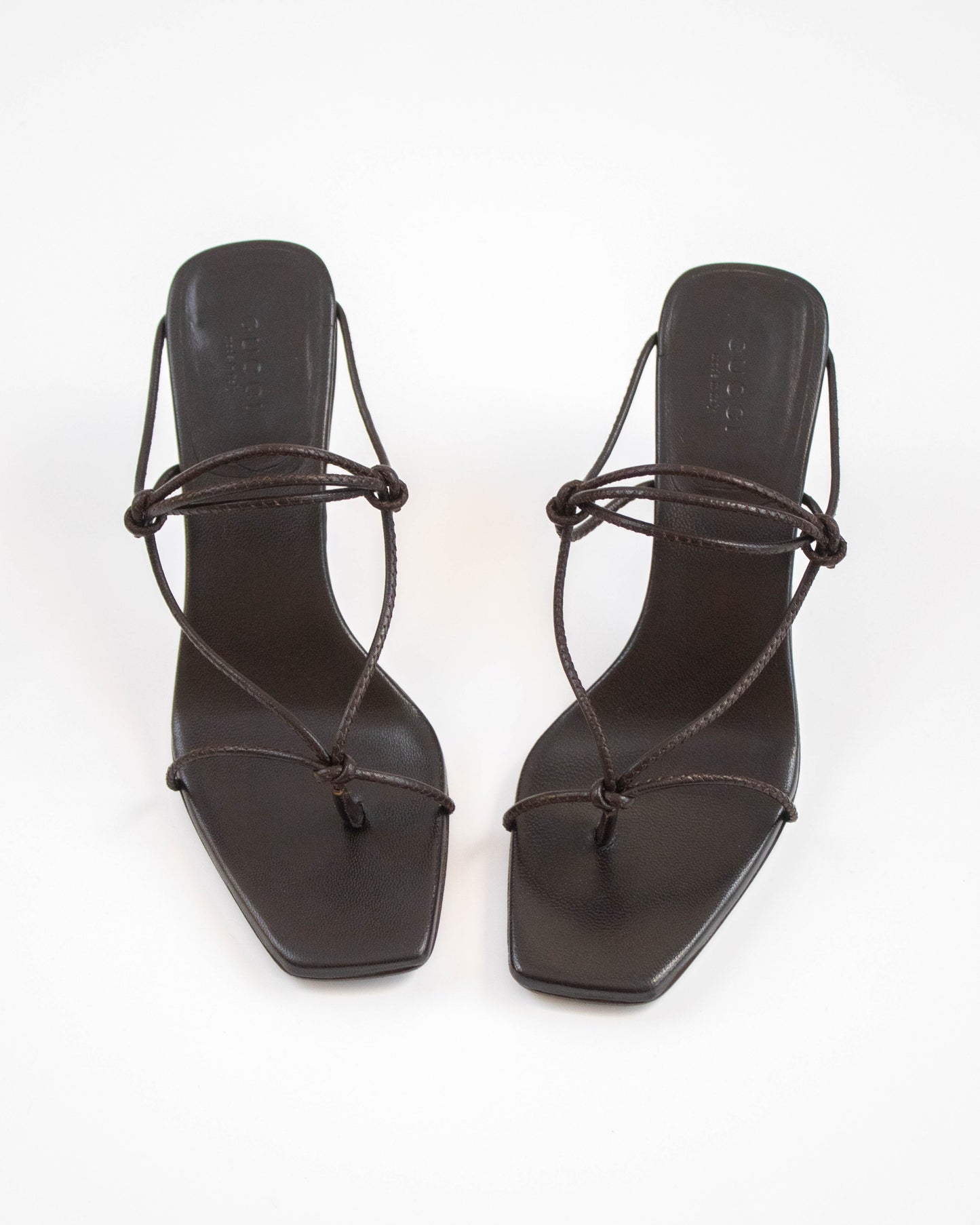 Vintage Gucci Spring/Summer 2002 bamboo heel mules side top view 