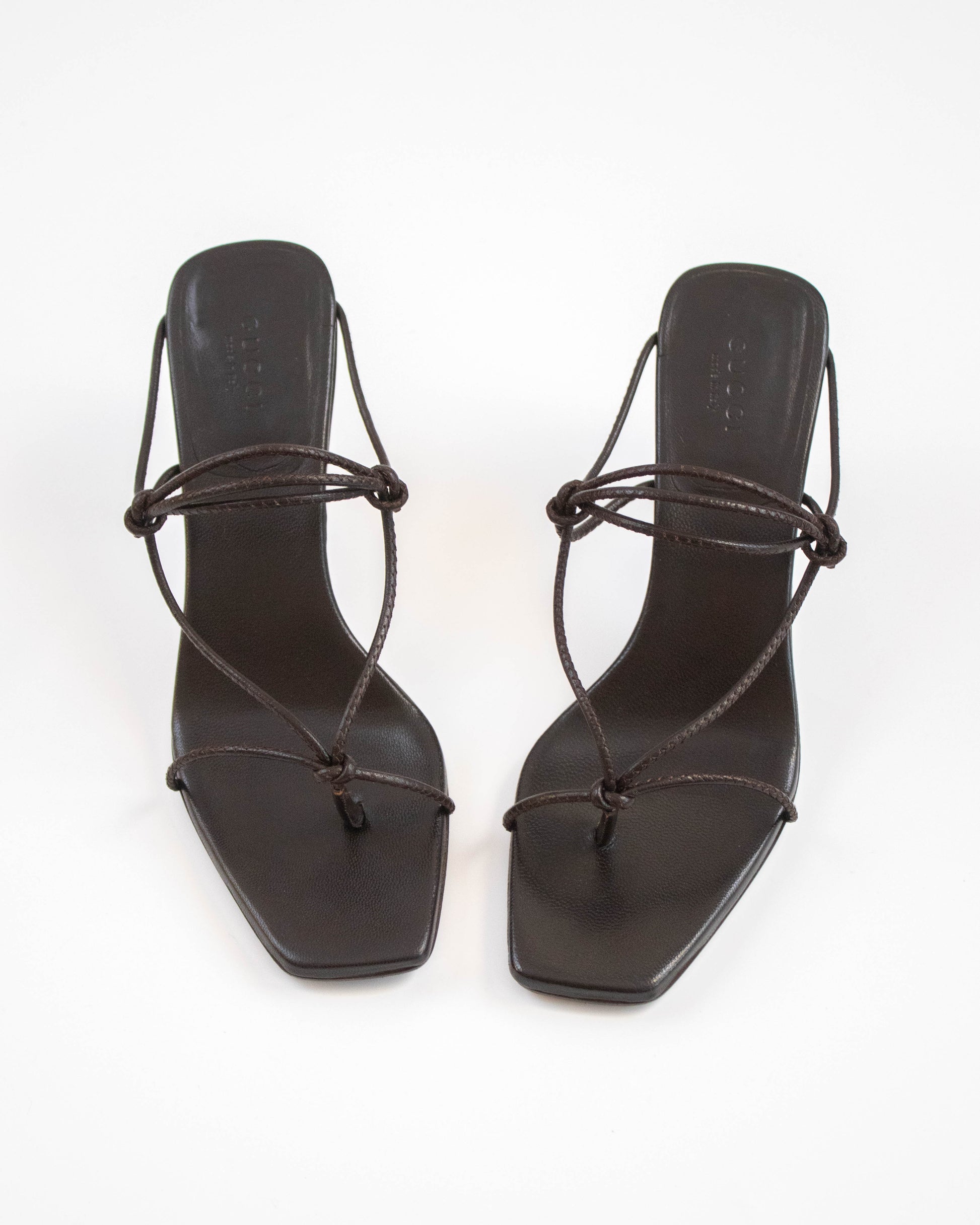 Vintage Gucci Spring/Summer 2002 bamboo heel mules side top view 