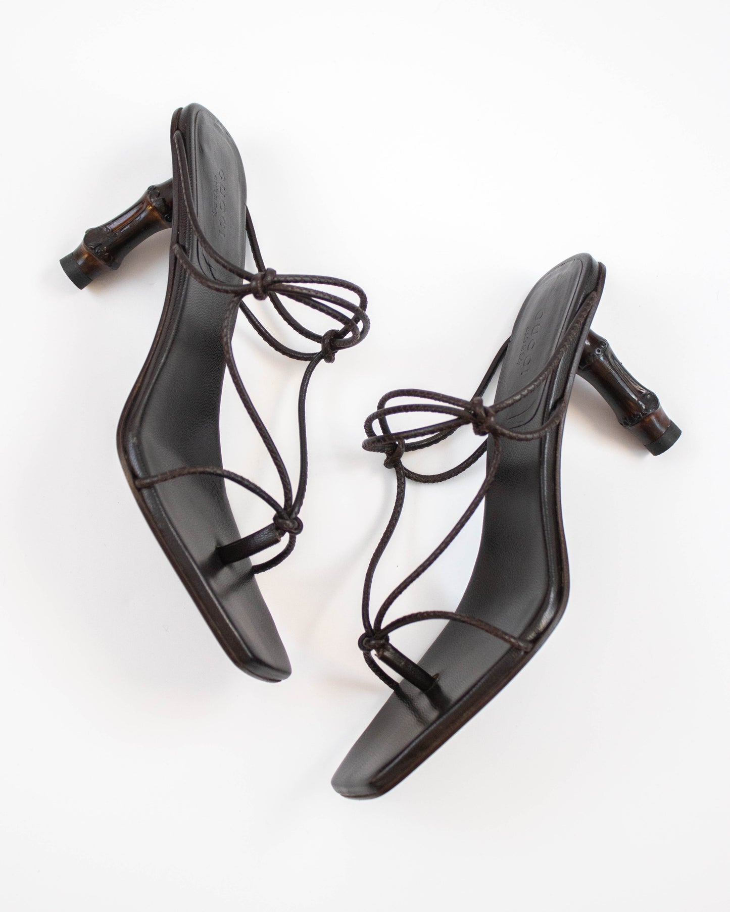 Vintage Gucci Spring/Summer 2002 bamboo heel mules front view