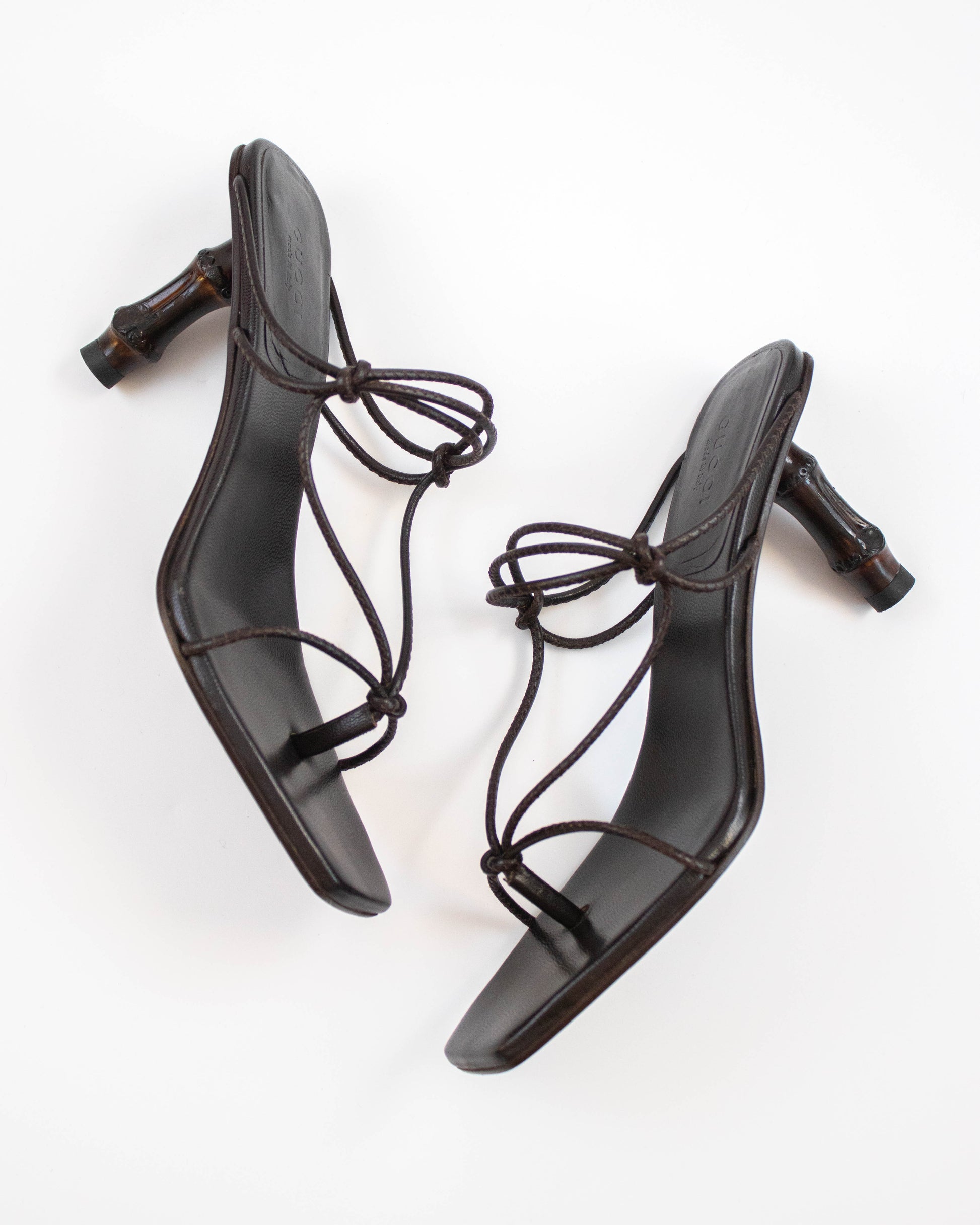 Vintage Gucci Spring/Summer 2002 bamboo heel mules front view