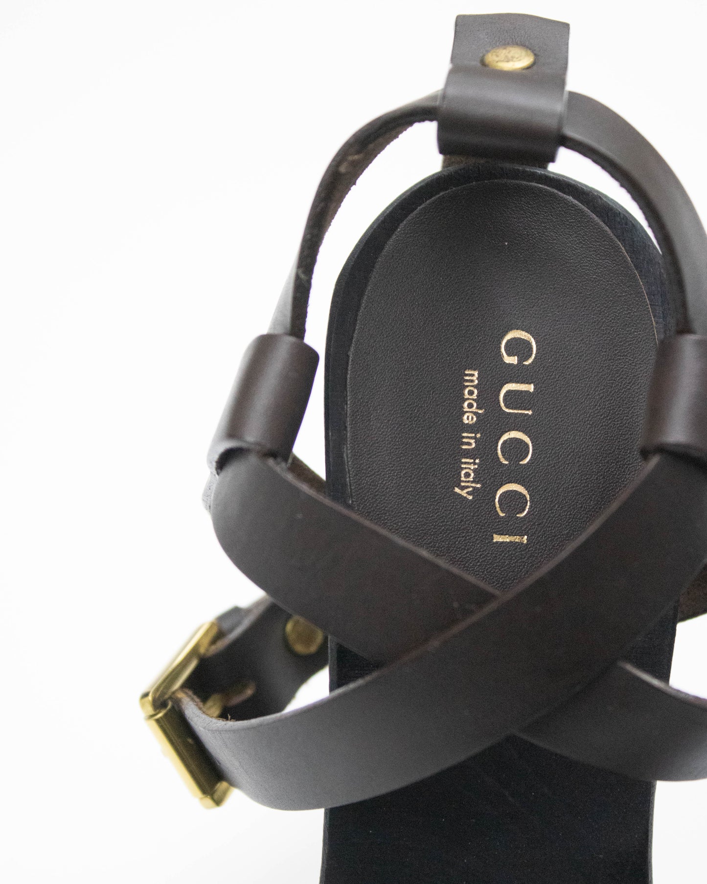 Vintage S/S 2002 Gucci by Tom Ford Runway Brown Stiletto Heel Sandals / 36 (US 6)