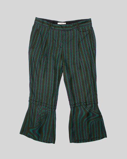 Vintage S/S 2008 Prada Fairy Collection Forest Green Silk Runway Ensemble / XS-S