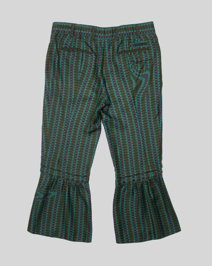 Vintage S/S 2008 Prada Fairy Collection Forest Green Silk Runway Ensemble / XS-S