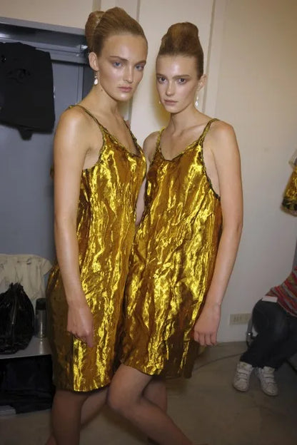 Vintage S/S 2009 Prada Gold Metal Runway Dress / IT 40 (S)