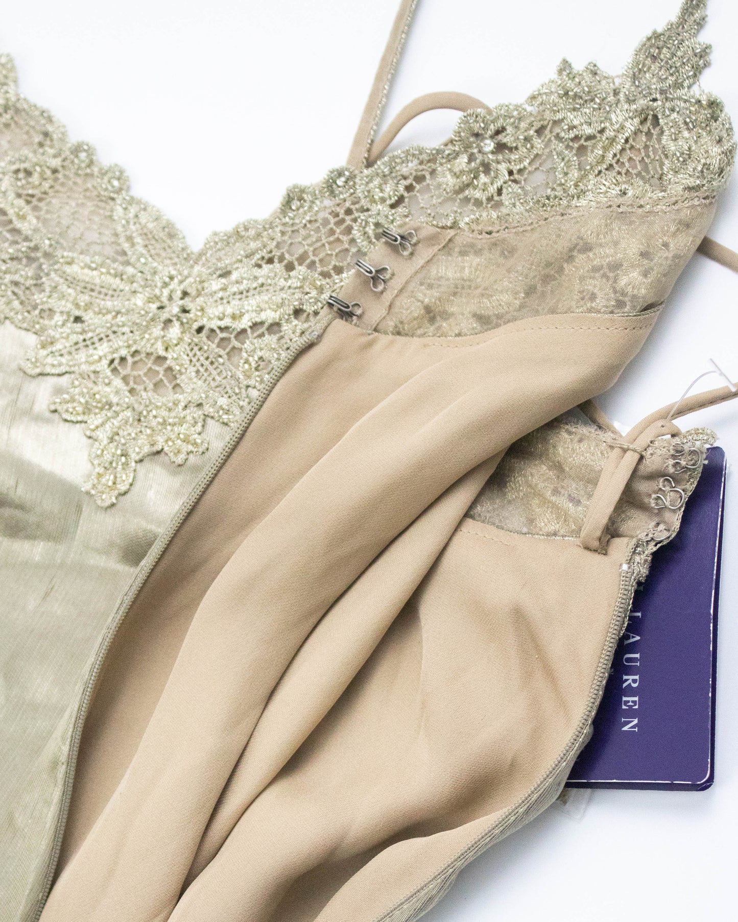 Vintage S/S 2011 Ralph Lauren Collection Silk Metal Blend Beaded Runway Dress / 4 (XS)