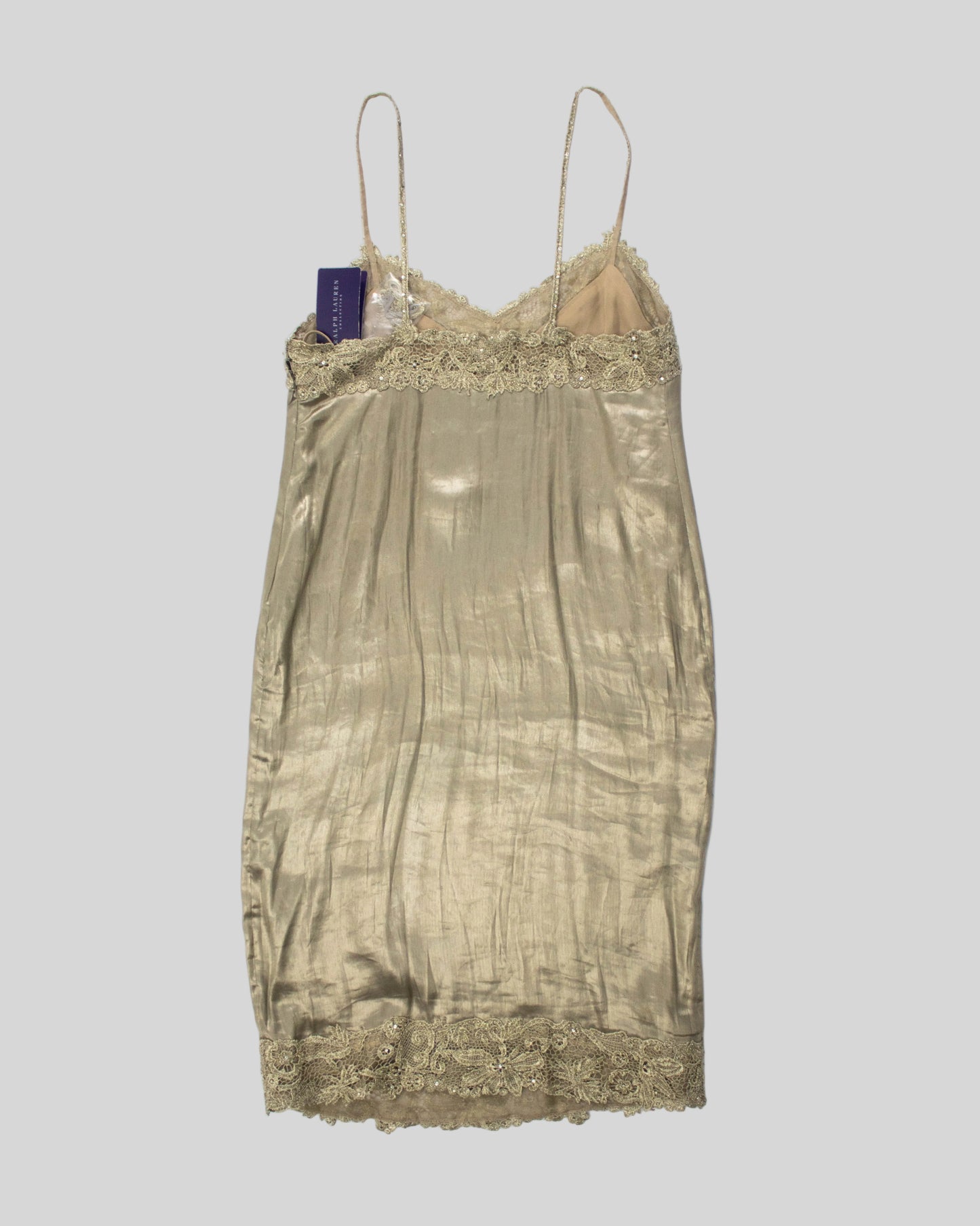 Vintage S/S 2011 Ralph Lauren Collection Silk Metal Blend Beaded Runway Dress / 4 (XS)