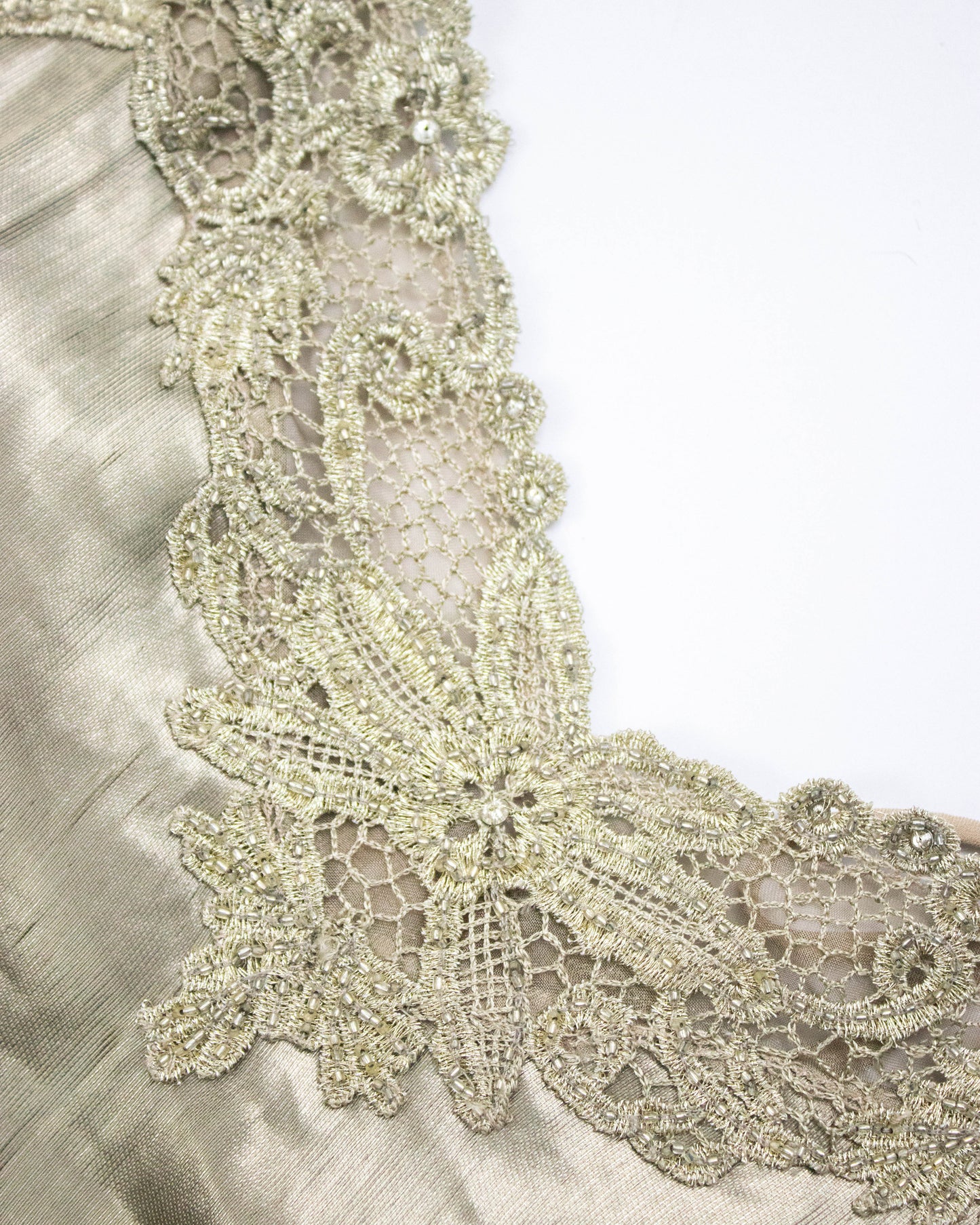 Vintage S/S 2011 Ralph Lauren Collection Silk Metal Blend Beaded Runway Dress / 4 (XS)