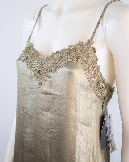 Vintage S/S 2011 Ralph Lauren Collection Silk Metal Blend Beaded Runway Dress / 4 (XS)