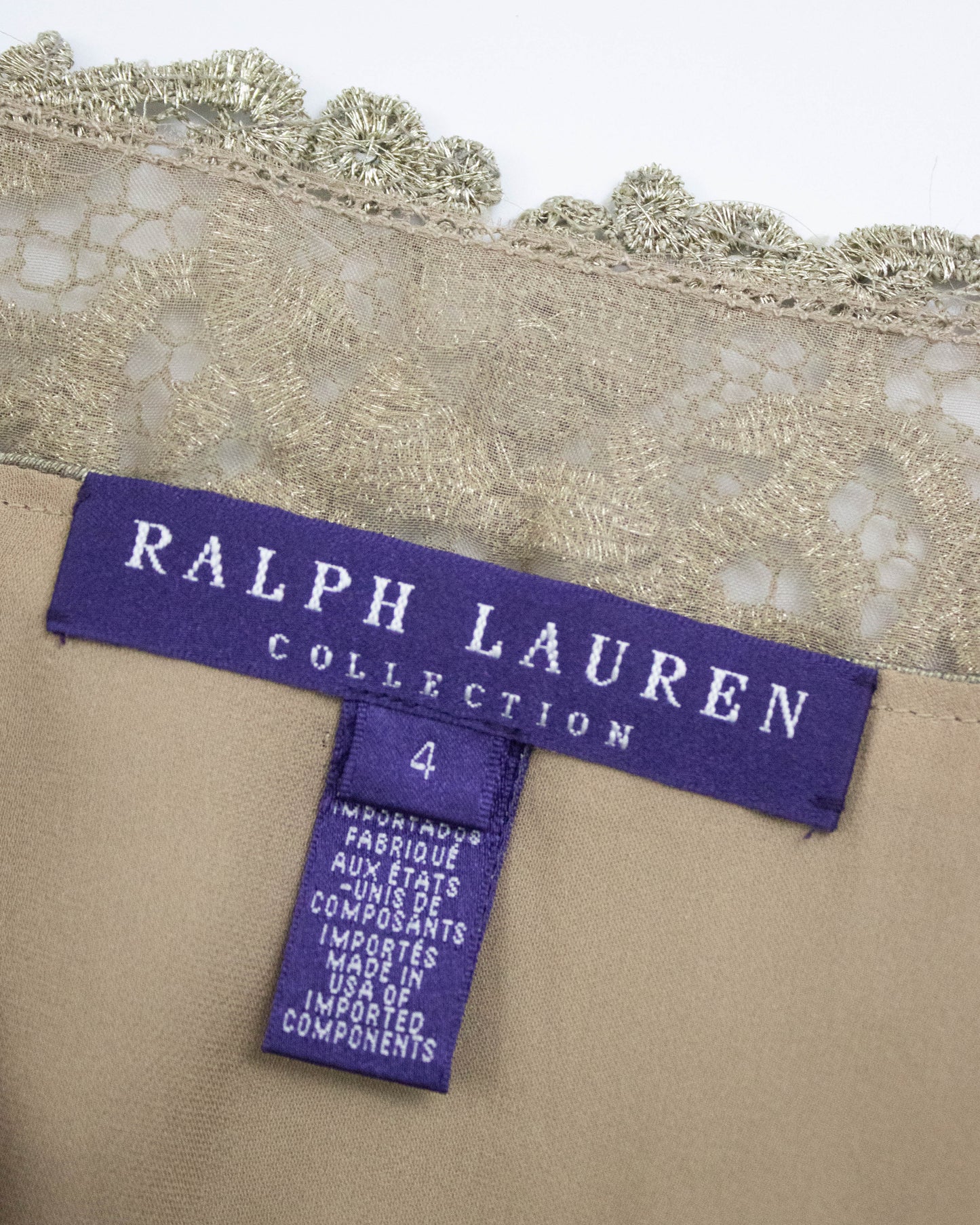 Vintage S/S 2011 Ralph Lauren Collection Silk Metal Blend Beaded Runway Dress / 4 (XS)