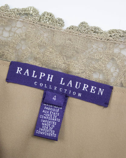 Vintage S/S 2011 Ralph Lauren Collection Silk Metal Blend Beaded Runway Dress / 4 (XS)