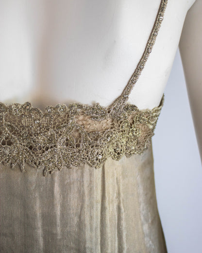 Vintage S/S 2011 Ralph Lauren Collection Silk Metal Blend Beaded Runway Dress / 4 (XS)