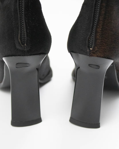 Vintage Vicini Giuseppe Zanotti Cow Print Ponyhair Ankle Boots / 36.5 (US 6.5)