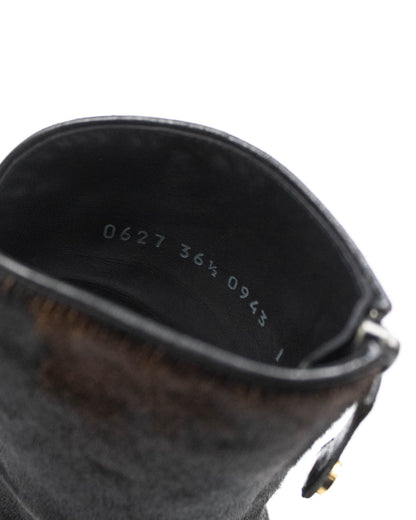 Vintage Vicini Giuseppe Zanotti Cow Print Ponyhair Ankle Boots / 36.5 (US 6.5)