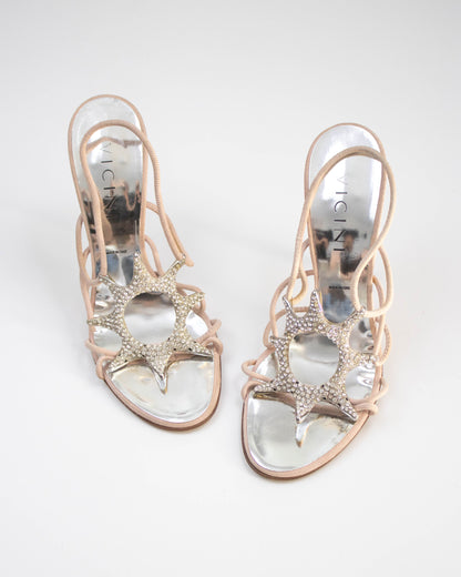 Vintage Vicini Giuseppe Zanotti Crystal Sun Charm Heels / 37.5 (US 7.5)