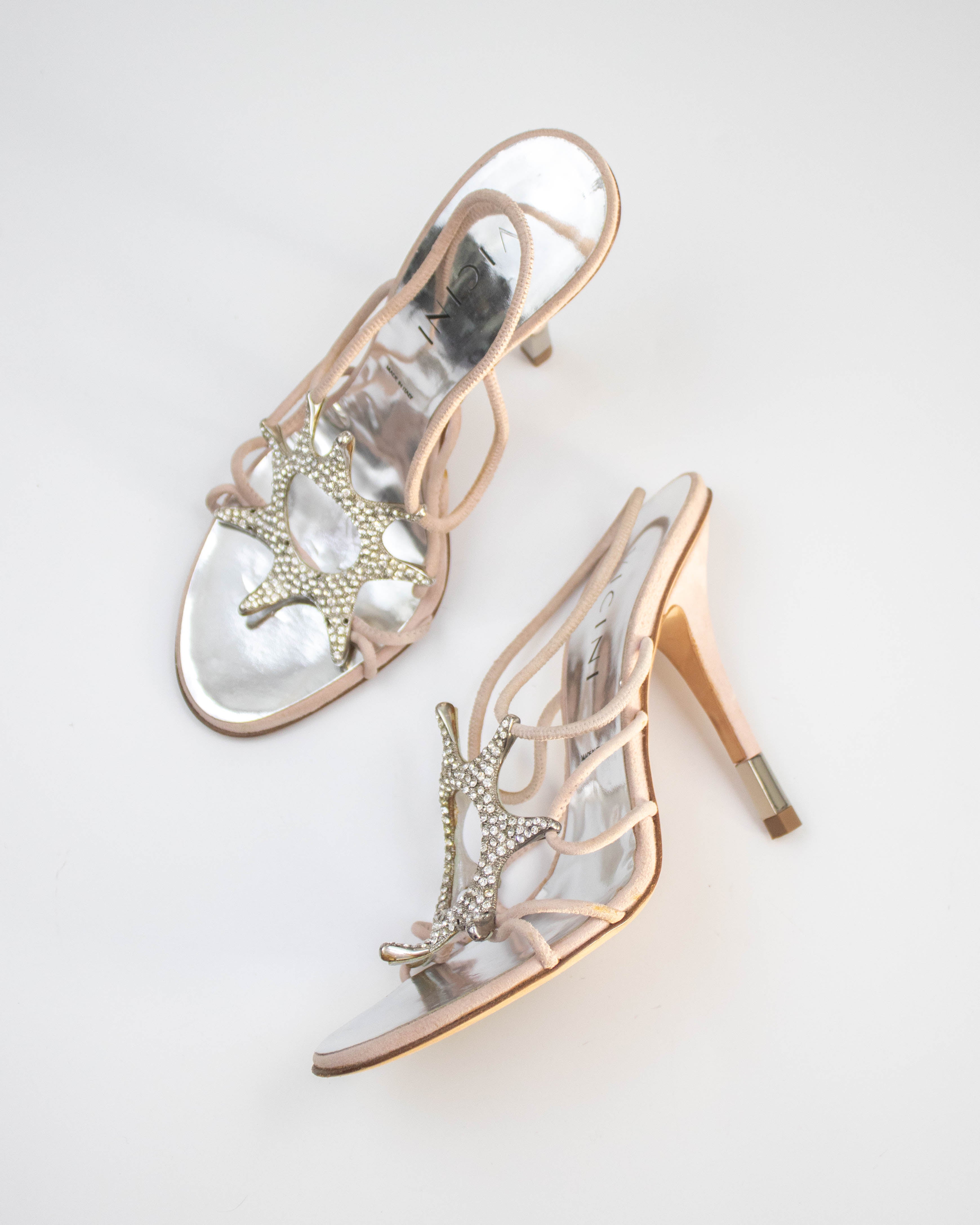 Vintage Vicini Giuseppe Zanotti Crystal Sun Charm Heels/ 37.5 (US