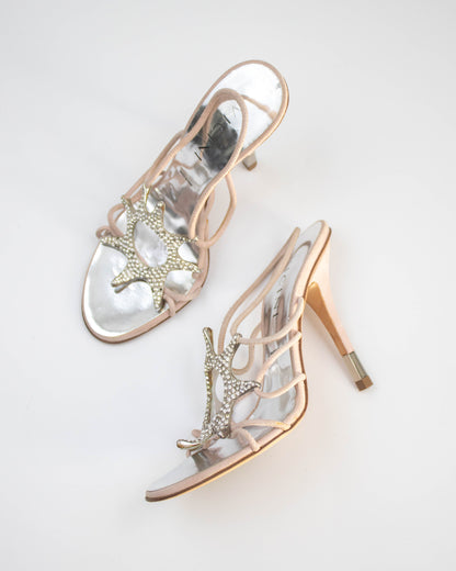Vintage Vicini Giuseppe Zanotti Crystal Sun Charm Heels / 37.5 (US 7.5)