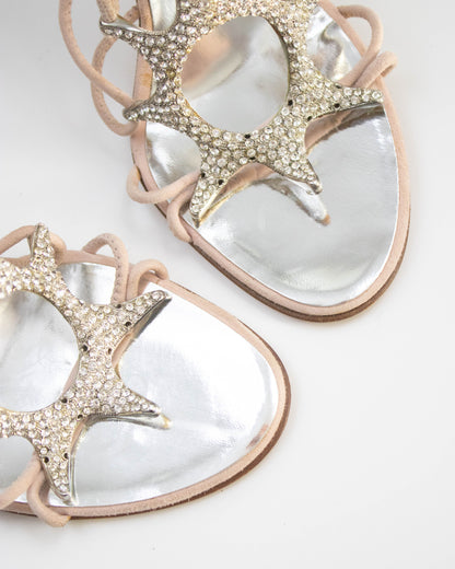 Vintage Vicini Giuseppe Zanotti Crystal Sun Charm Heels / 37.5 (US 7.5)