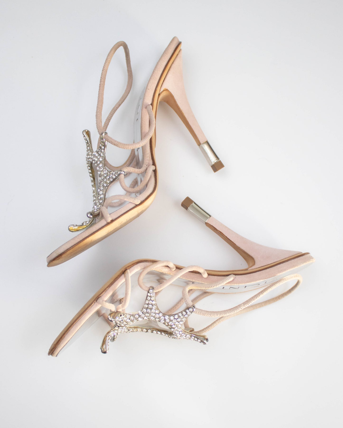 Vintage Vicini Giuseppe Zanotti Crystal Sun Charm Heels / 37.5 (US 7.5)