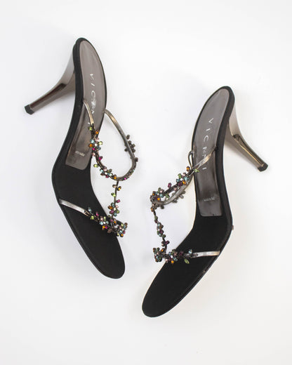 Vintage Vicini Giuseppe Zanotti Jewel Mule Heels / 38 (U 8)
