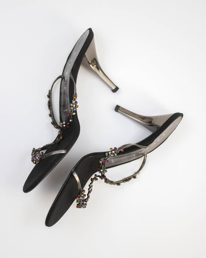 Vintage Vicini Giuseppe Zanotti Jewel Mule Heels / 38 (U 8)