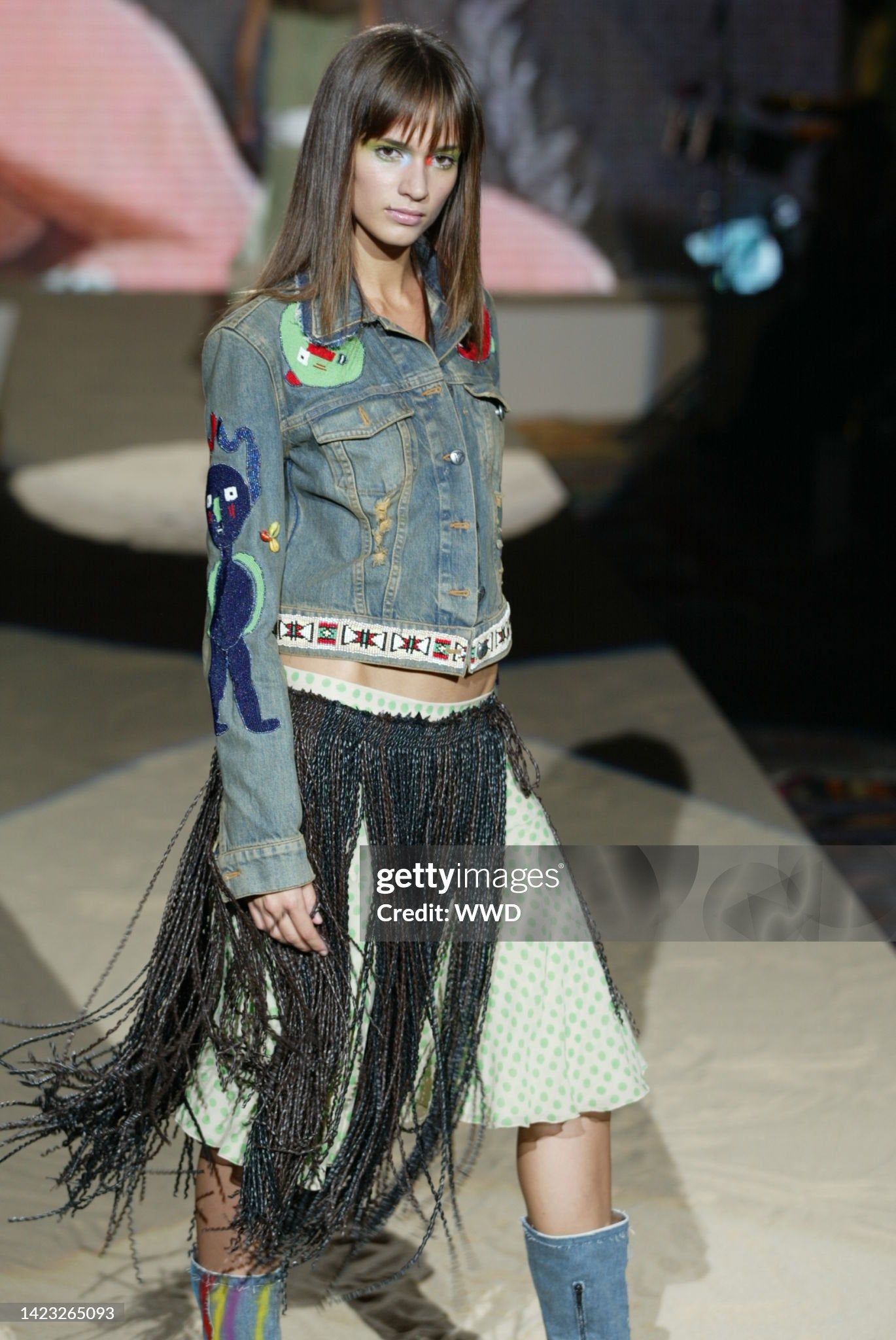 Vintage Voyage S/S 2003 Denim Beaded Jacket / XS-S