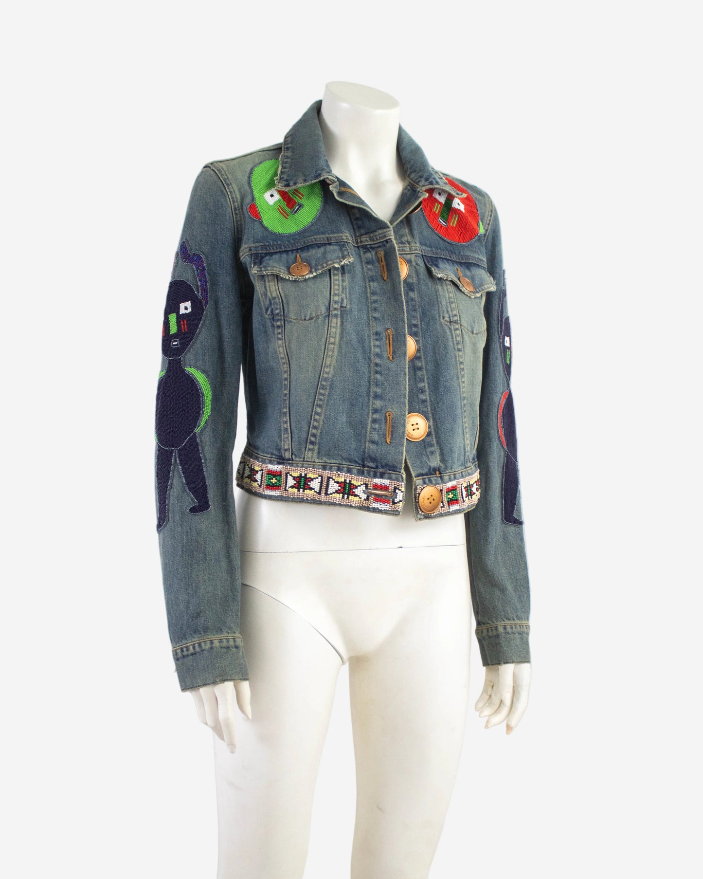 Vintage Voyage S/S 2003 Denim Beaded Jacket / XS-S