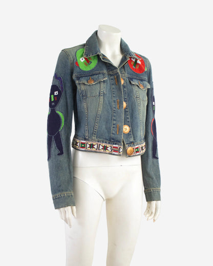 Vintage Voyage S/S 2003 Denim Beaded Jacket / XS-S