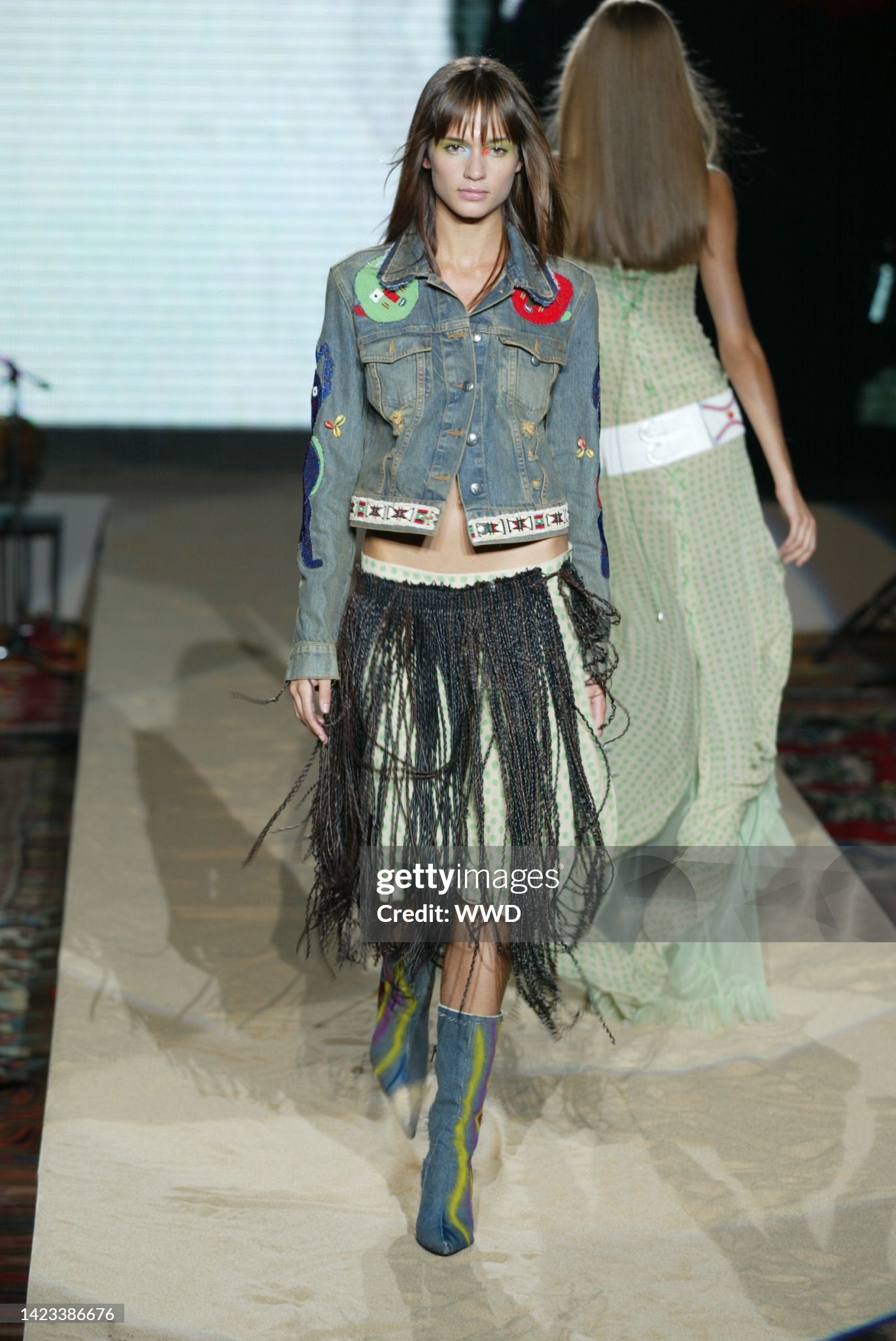 Vintage Voyage S/S 2003 Denim Beaded Jacket / XS-S