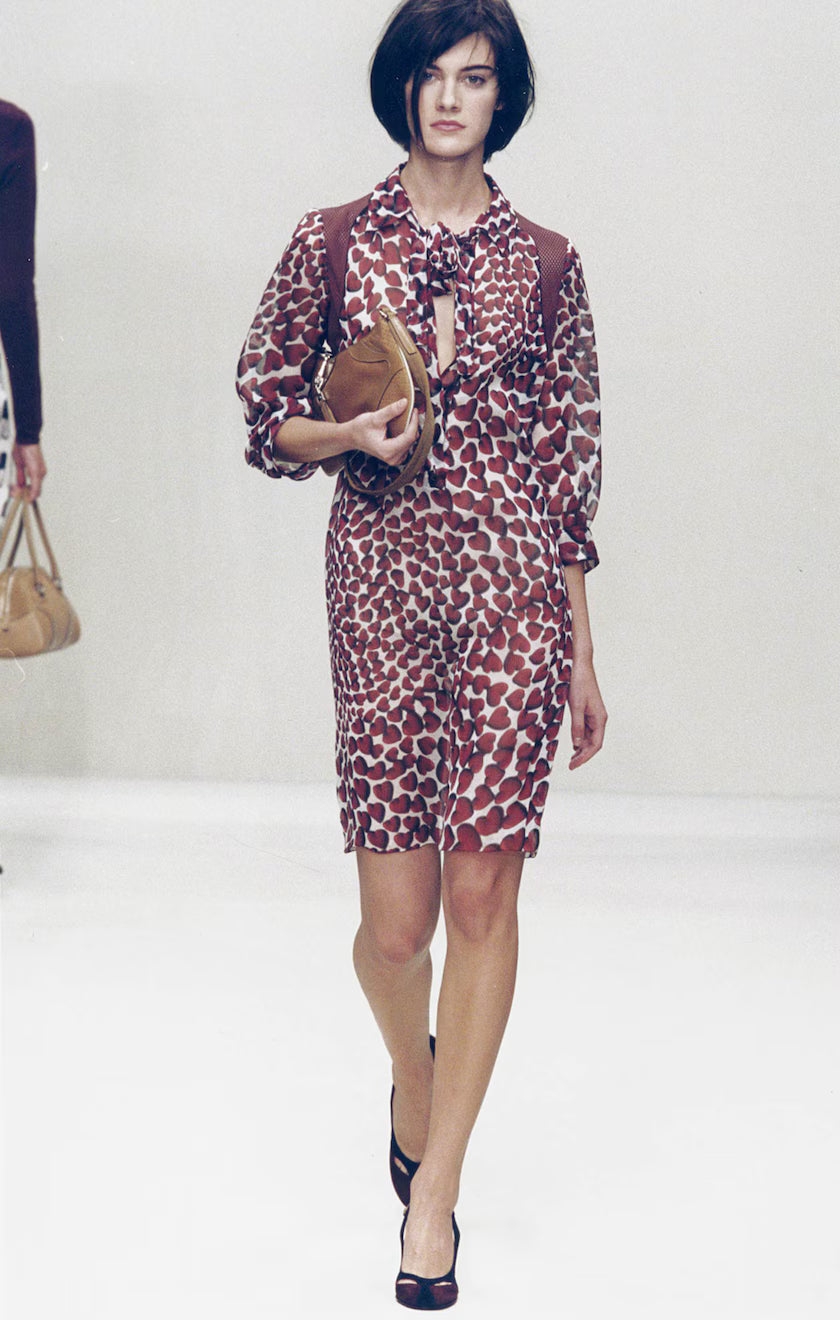 Vintage S/S 2000 Prada Vitello Drive Perforated Leather Shoulder Bag / As seen in Sex and the City