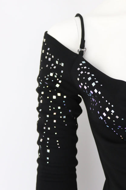 Vintage F/W 2001 Lolita Lempicka Long Asymmetric Cutout Dress / FR 40 (S-M)