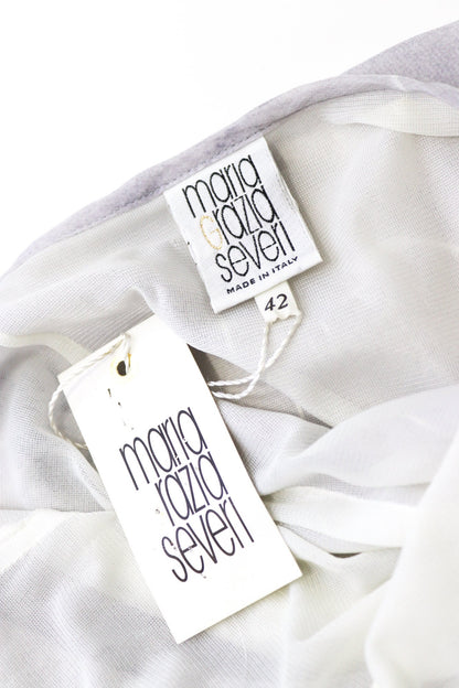 NWT Vintage Maria Grazia Severi Pale Lilac Viscose Slip Dress Rhinestones Straps / IT 42 (S-M)