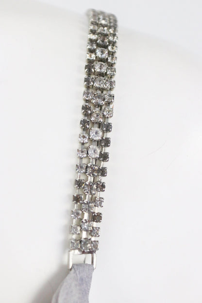 NWT Vintage Maria Grazia Severi Pale Lilac Viscose Slip Dress Rhinestones Straps / IT 42 (S-M)